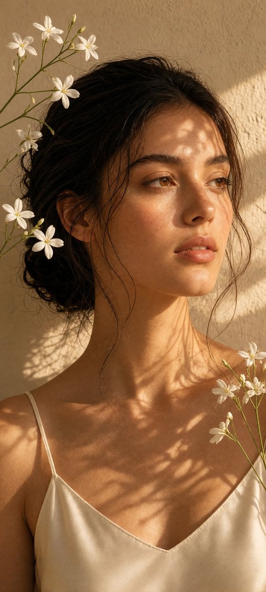 Create a vertical 4:5 ultra-realistic dreamy beauty-edito... - alternate