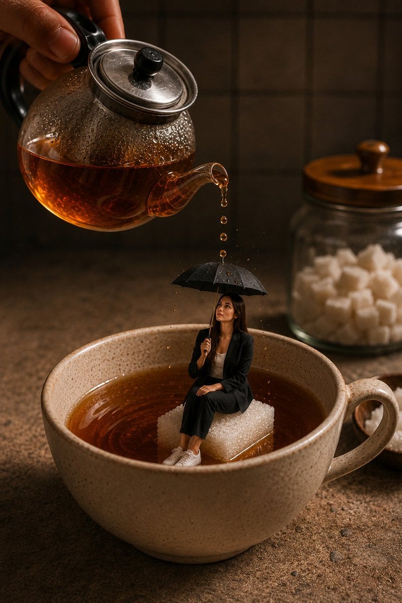 Create a surreal, ultra-realistic miniature cinematic sce... - alternate