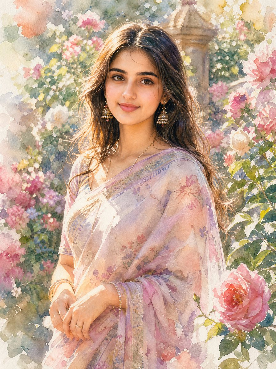 Beautiful young South Asian woman gracefully standing in ...