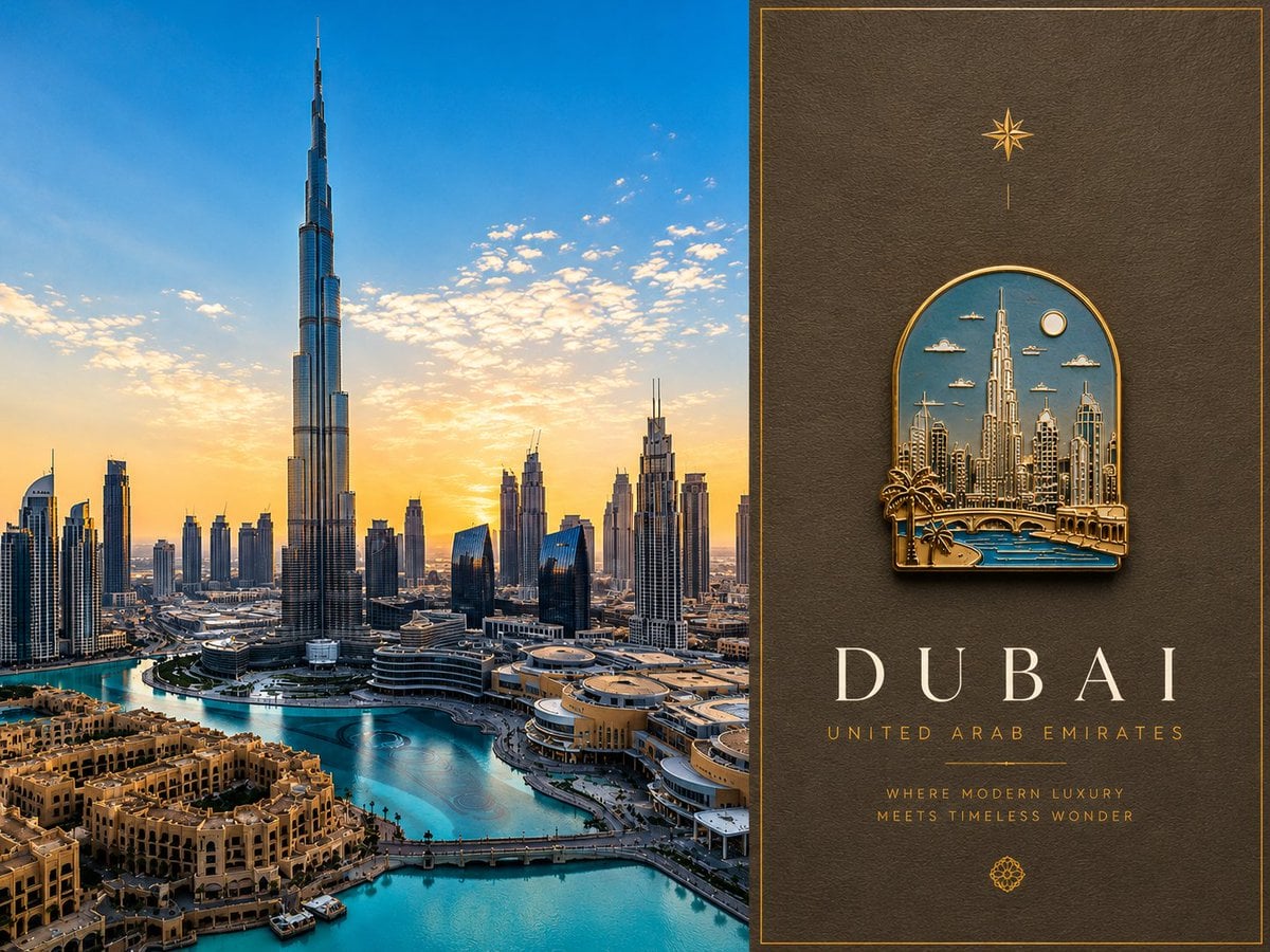 Create a high-end luxury travel poster using the uploaded... - alternate