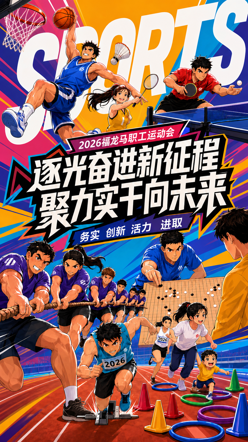 不改变[image1]元素的形状和材质以及颜色，把[image1]中的元素重新组合，调整为竖构图。放大sports...