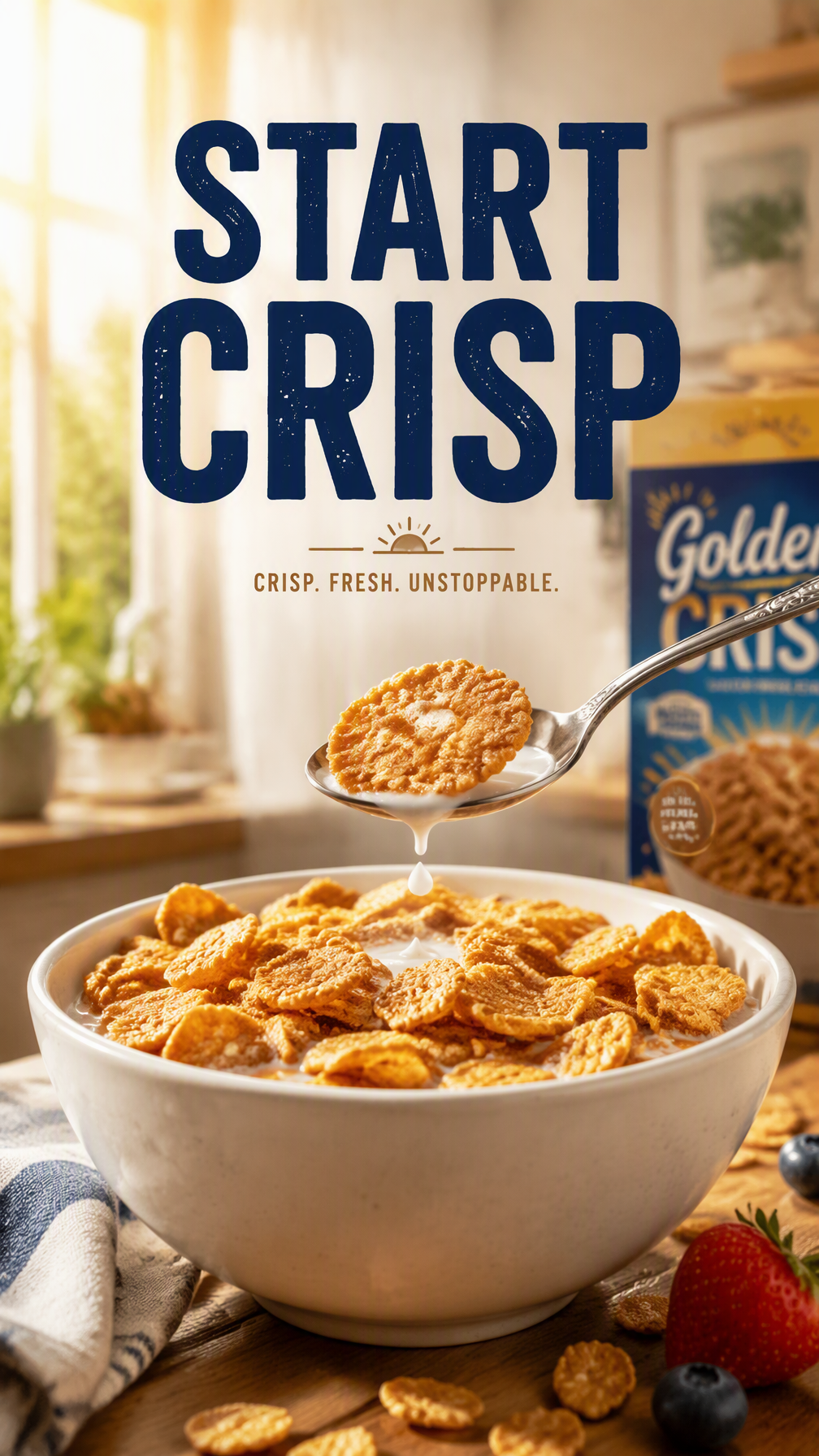 Premium 4:5 advertising poster for a premium breakfast ce...