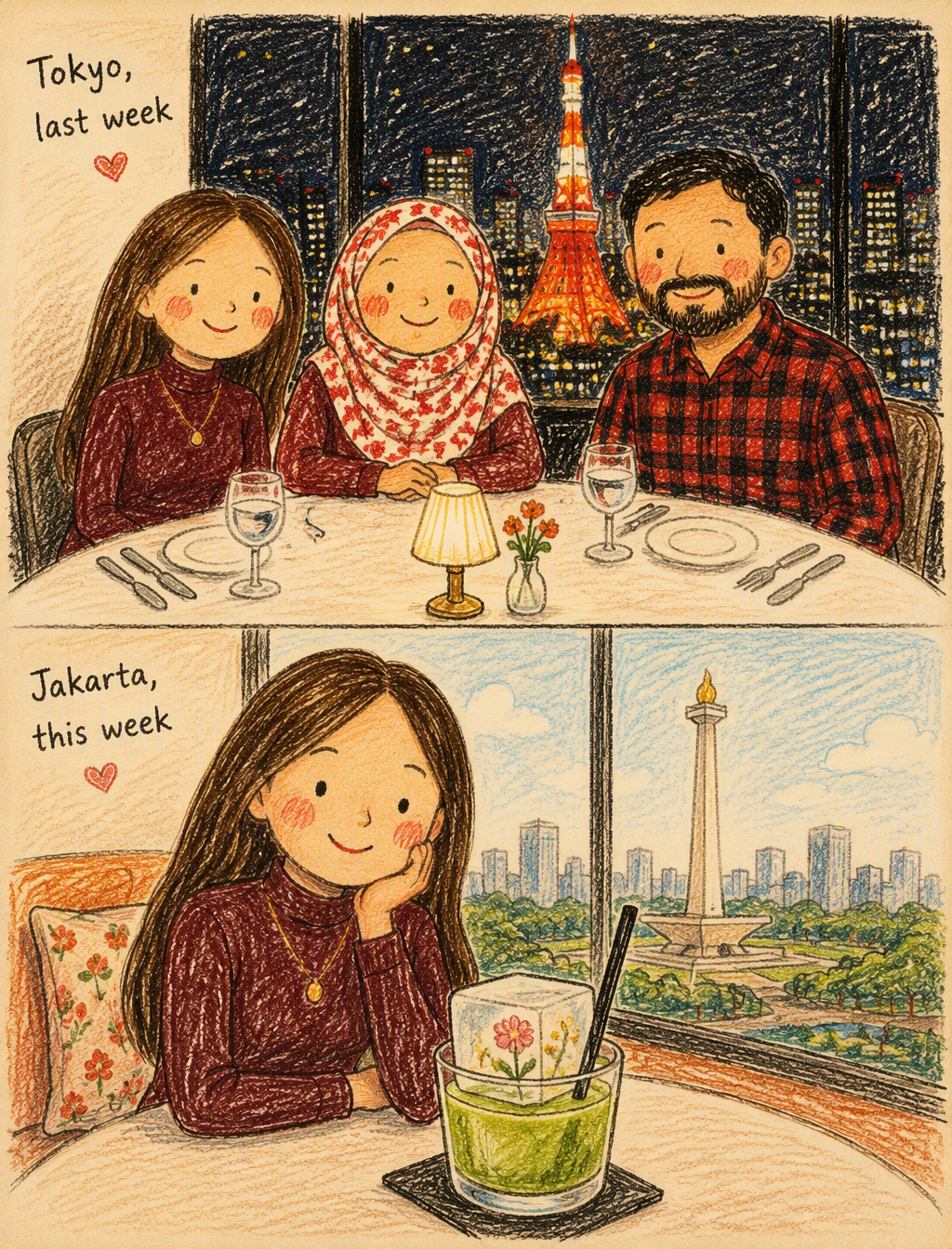 A charming naive children’s book illustration in a vertic...