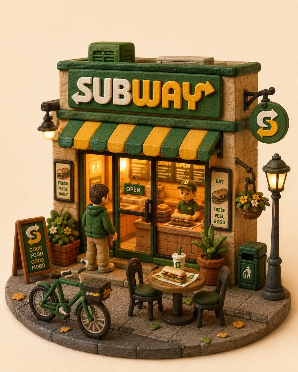 Create a charming handcrafted miniature diorama featuring... - alternate