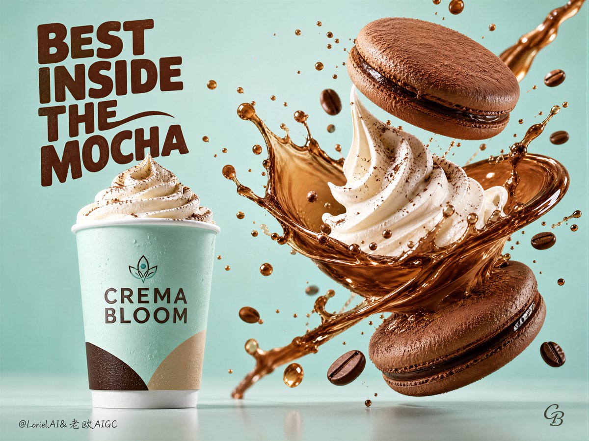 Create a Cannes-level flagship dessert-beverage advertisi...