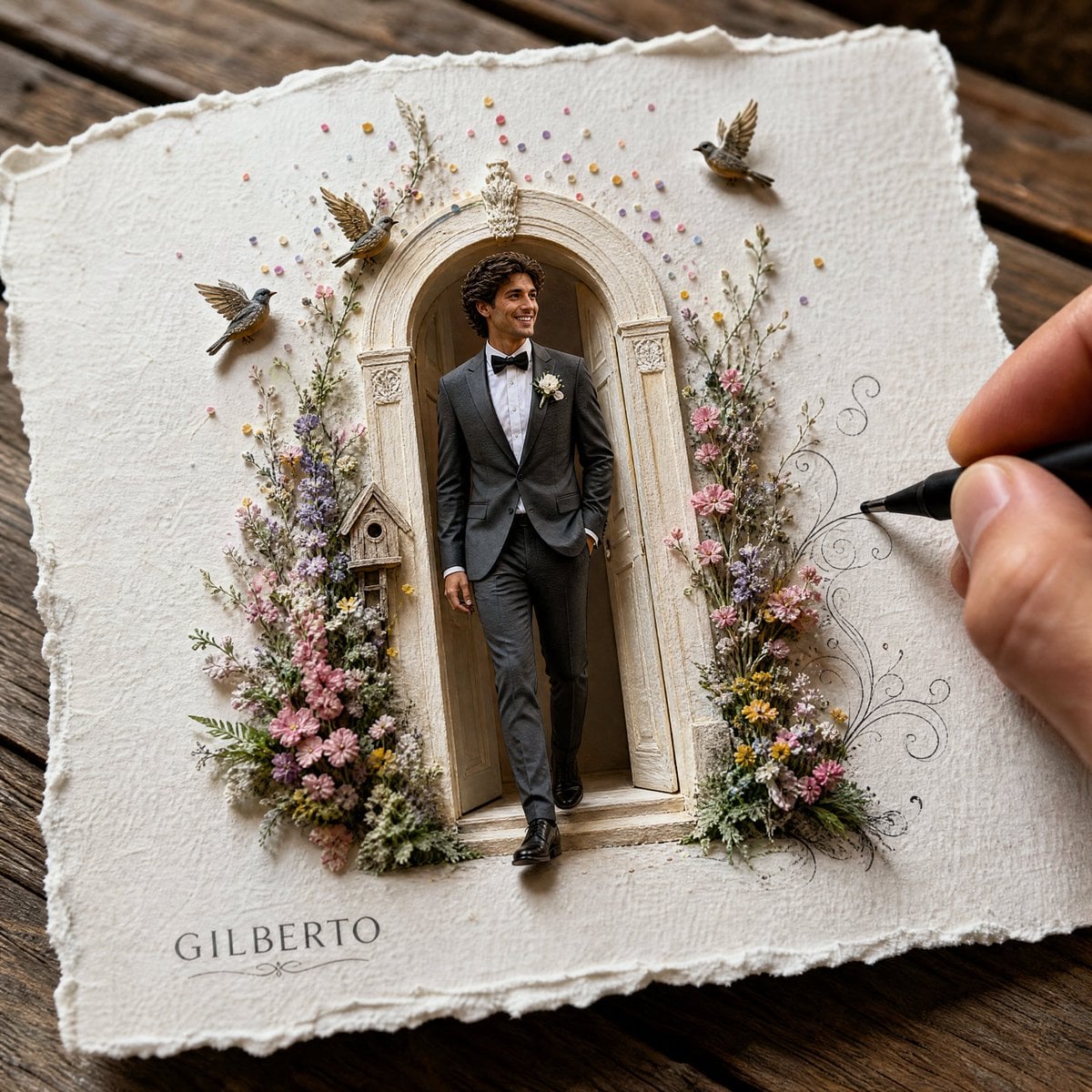 A high-detail close-up shot resting on a rustic wooden ta... - alternate