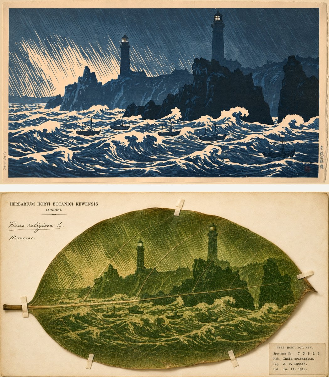 Transform the uploaded image into a chlorophyll print on ... - alternate