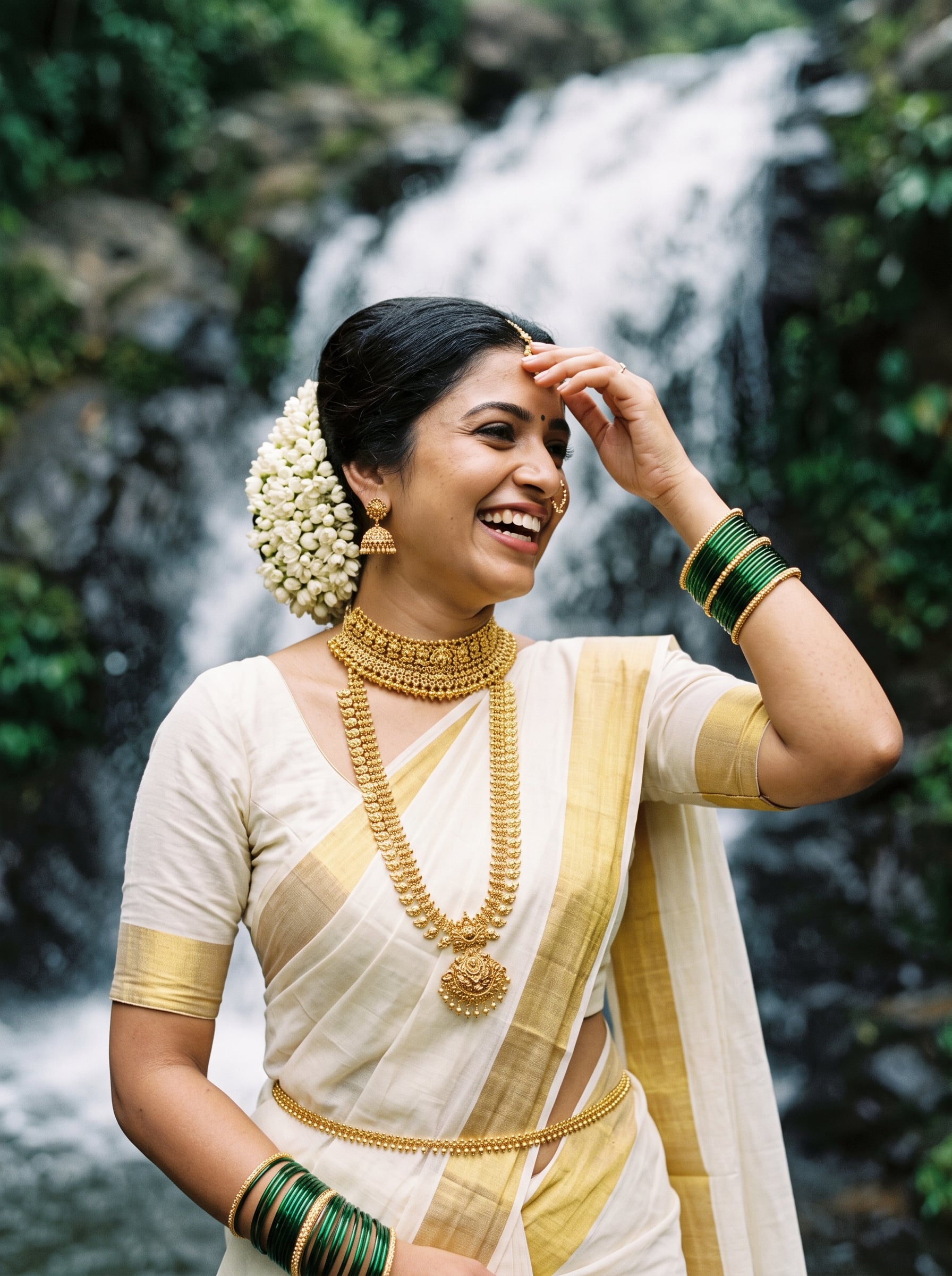 { "prompt": "A medium close-up photograph of a smiling So...