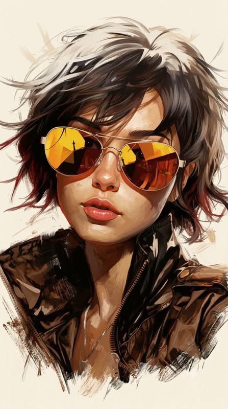 Painterly semi-realistic digital oil painting, expressive...