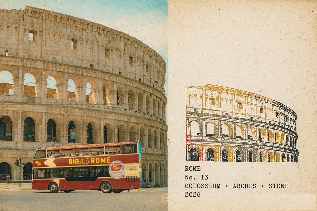 Create a premium vintage travel postcard/editorial poster... - alternate