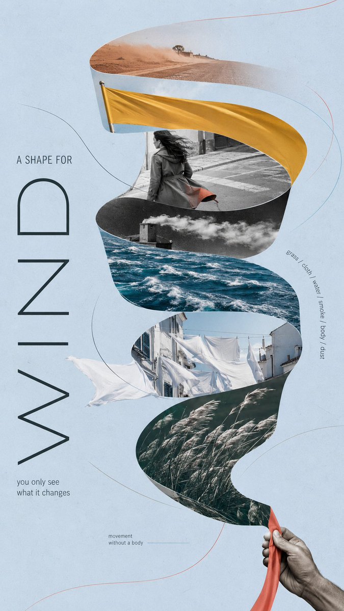 Create a 9:16 editorial poster based on a fan-shaped comp...