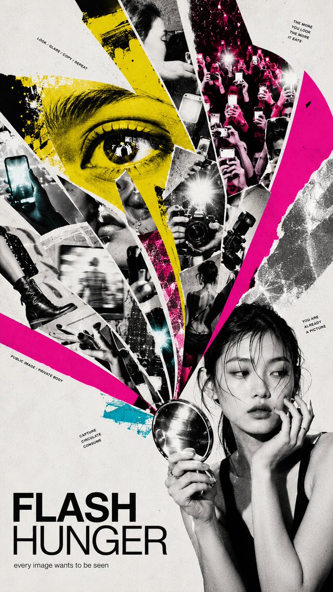 Create a 9:16 editorial collage poster built around a fan...