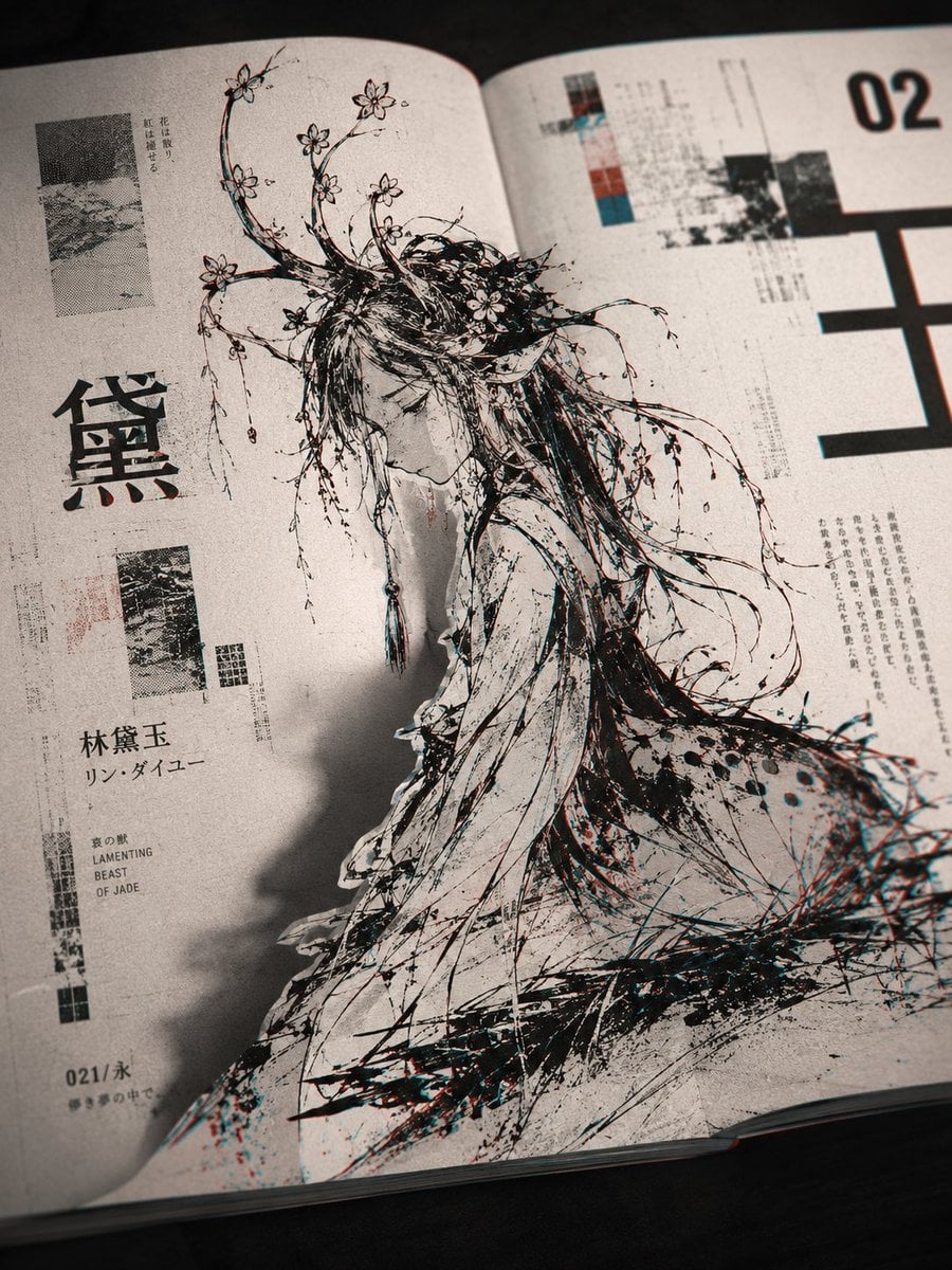 「二维平面设计 × 三维空间摄影 × 2.5D纸上立体错觉，平面的实验杂志版式作为底层空间，二维手绘角色从纸面视觉... - alternate