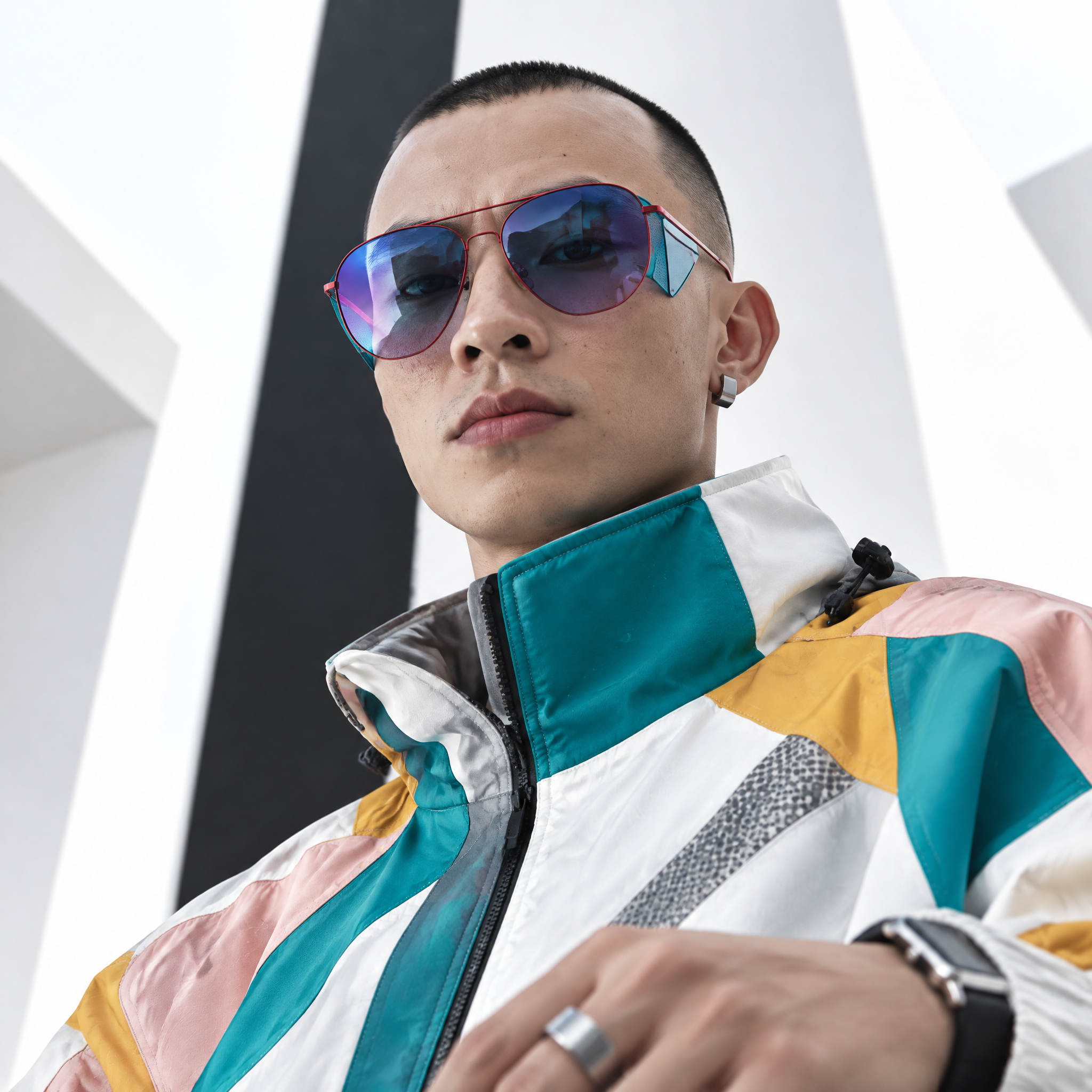 Create image A high-fashion, cinematic portrait of a styl...