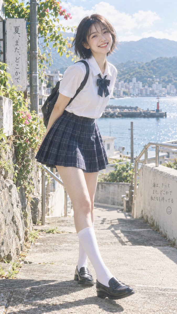 Japanese summer film photography aesthetic with gentle hi...