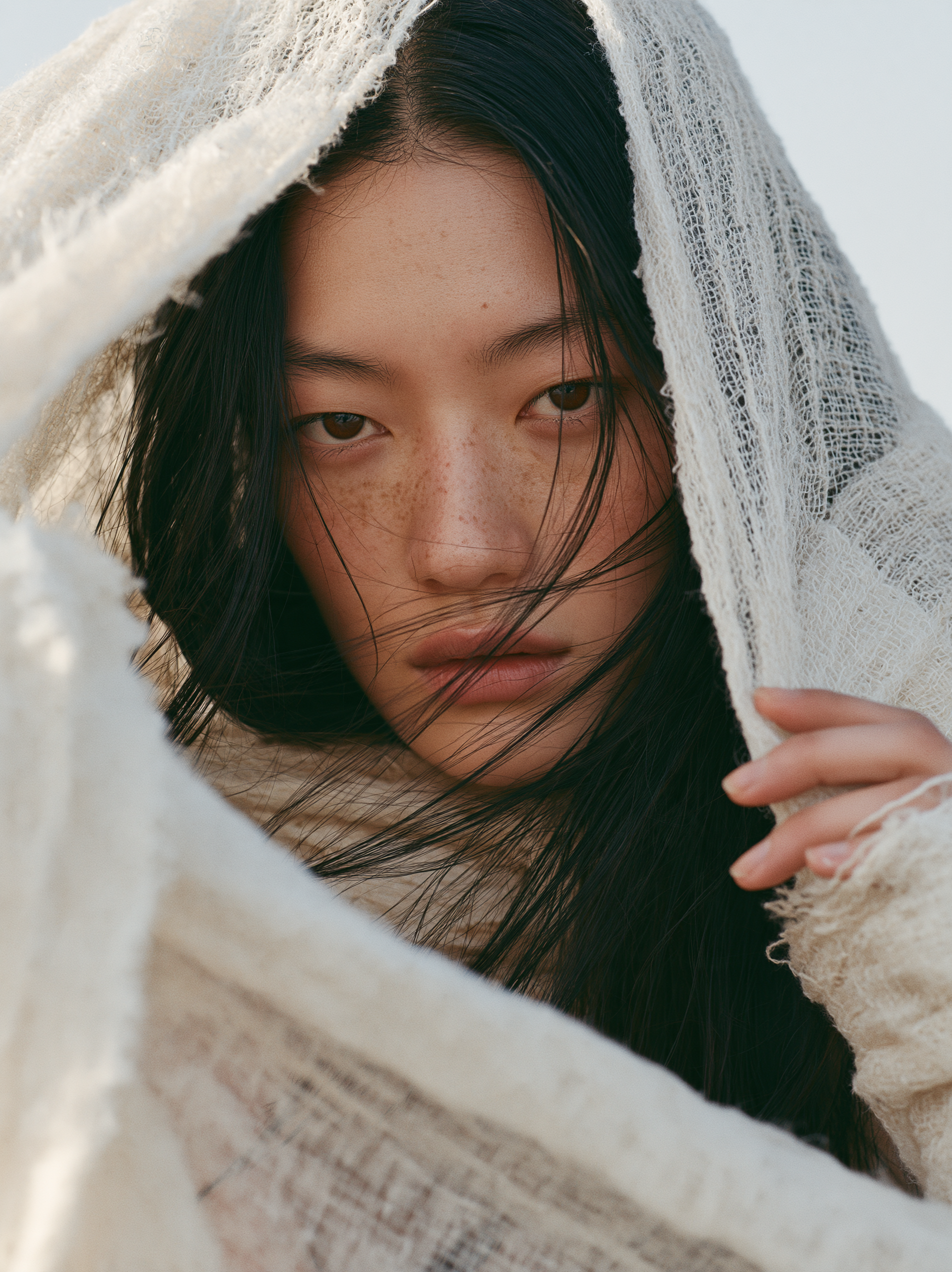 An Asian female model, minimalistic shot in Fusion Desert... - alternate