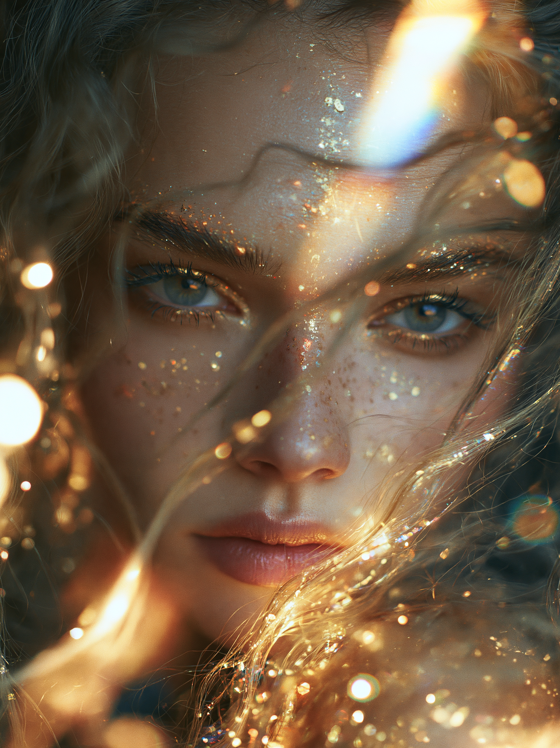 portrait photo a beautiful fairy woman with long curly ha...