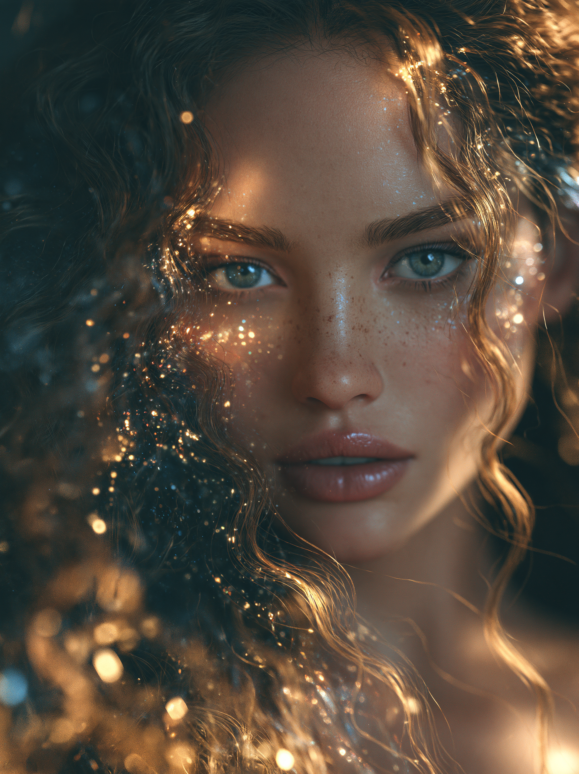 portrait photo a beautiful fairy woman with long curly ha... - alternate