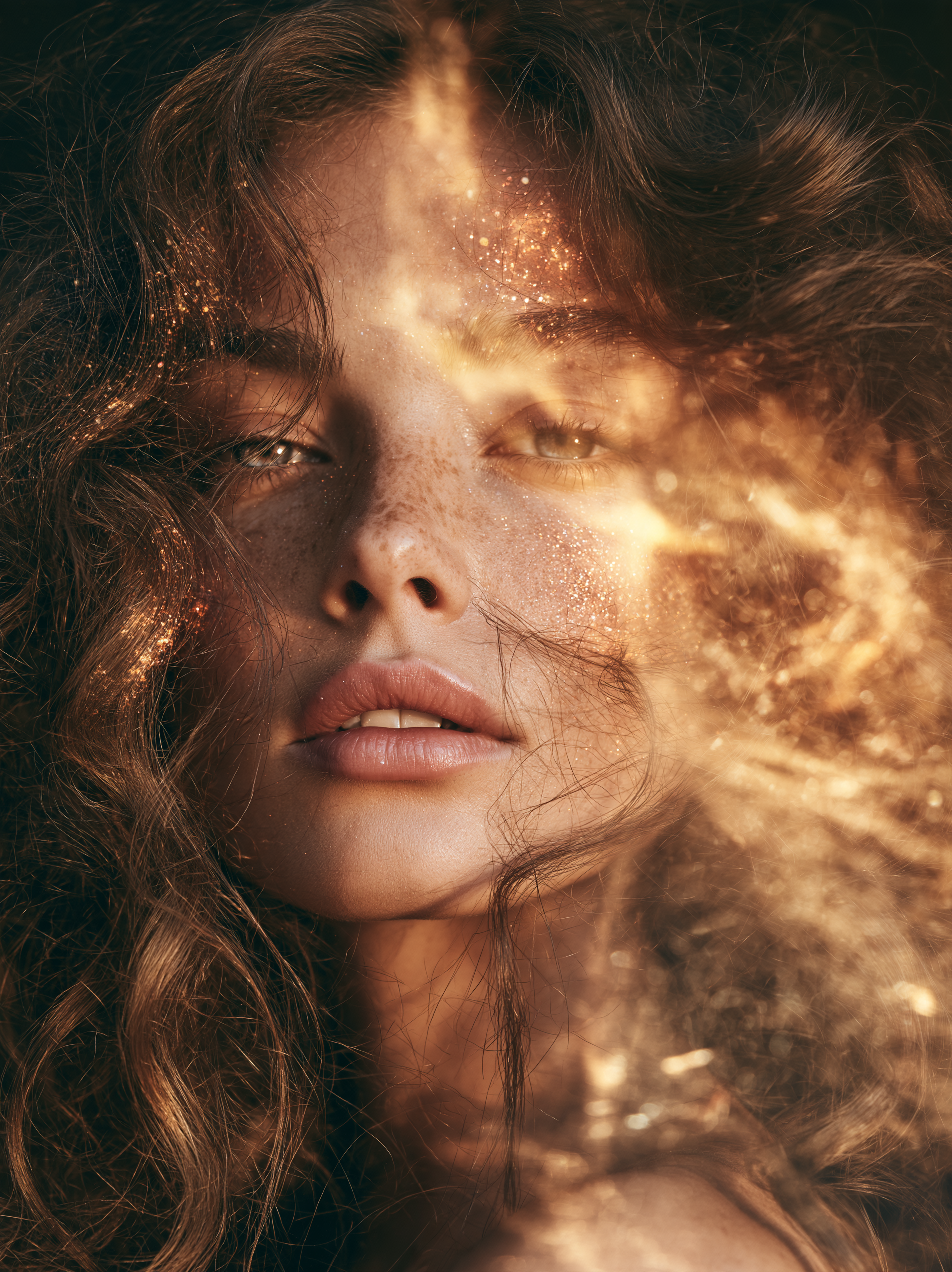 portrait photo a beautiful fairy woman with long curly ha... - alternate