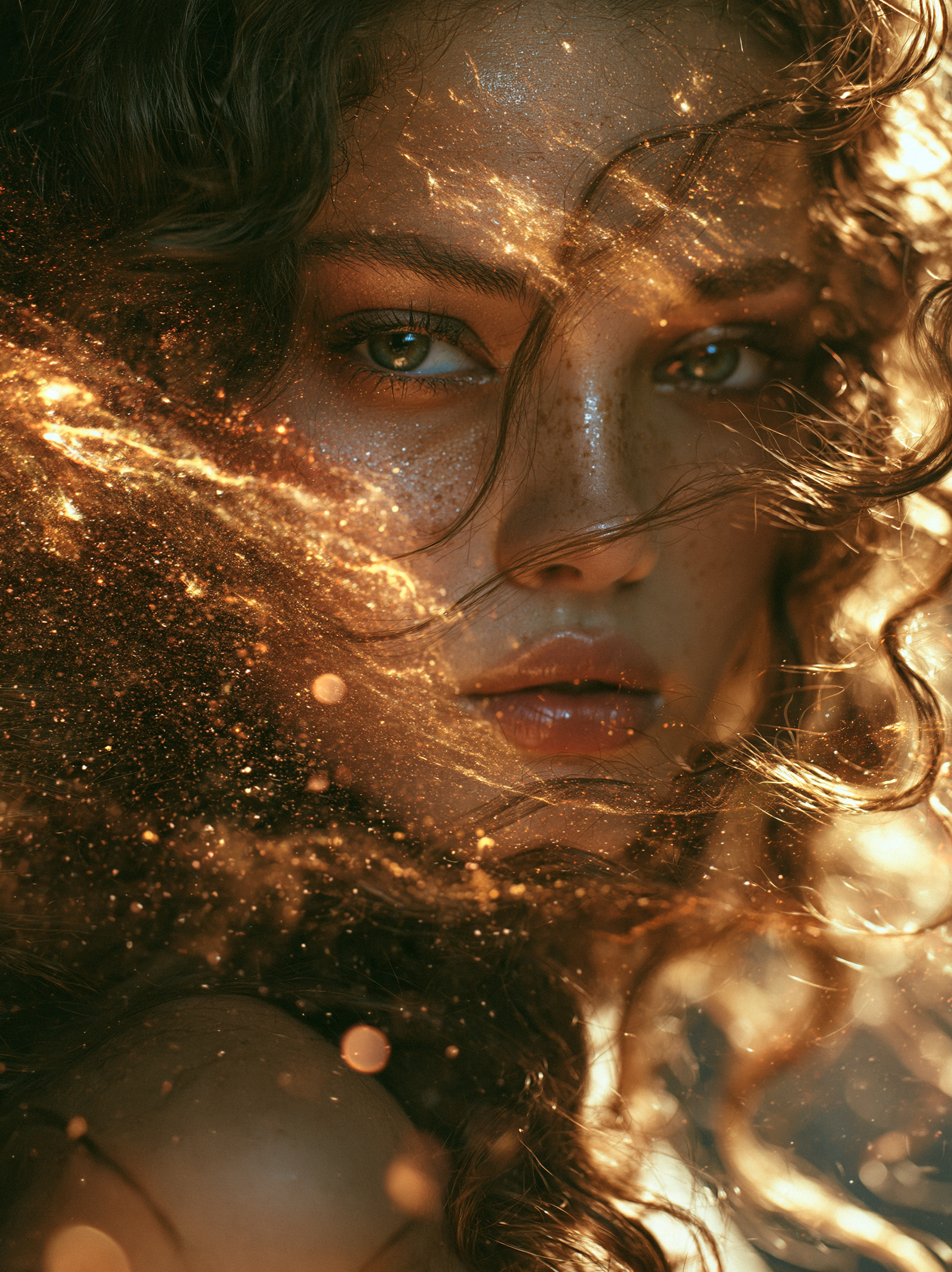 portrait photo a beautiful fairy woman with long curly ha... - alternate