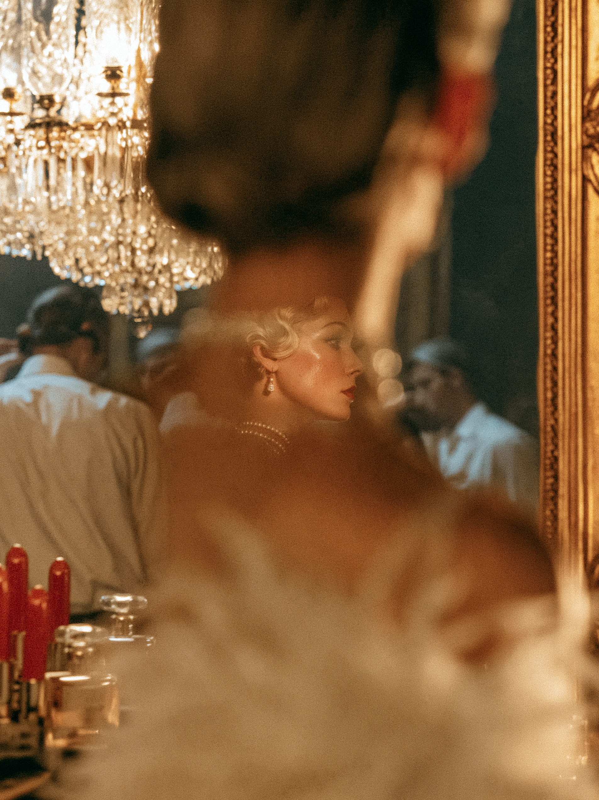 Cinematic backstage scene at a 1930s glamour theatre, ult... - alternate