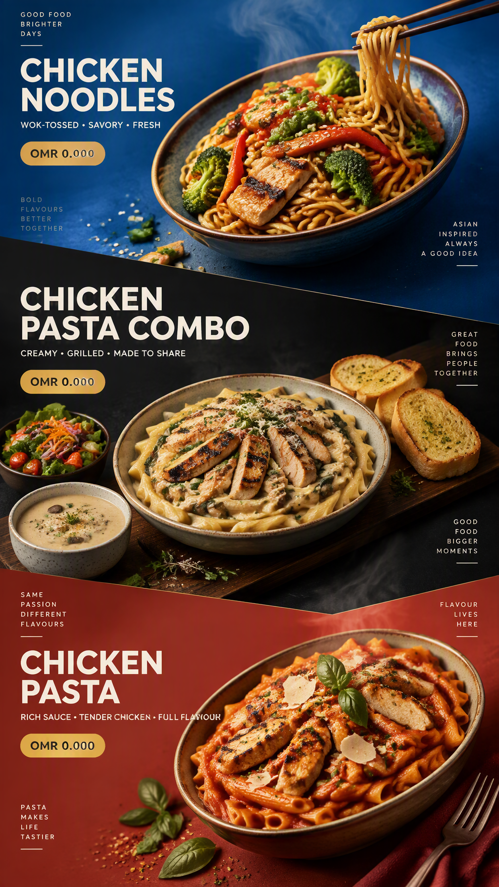 Create an ultra-premium restaurant advertising menu poste...