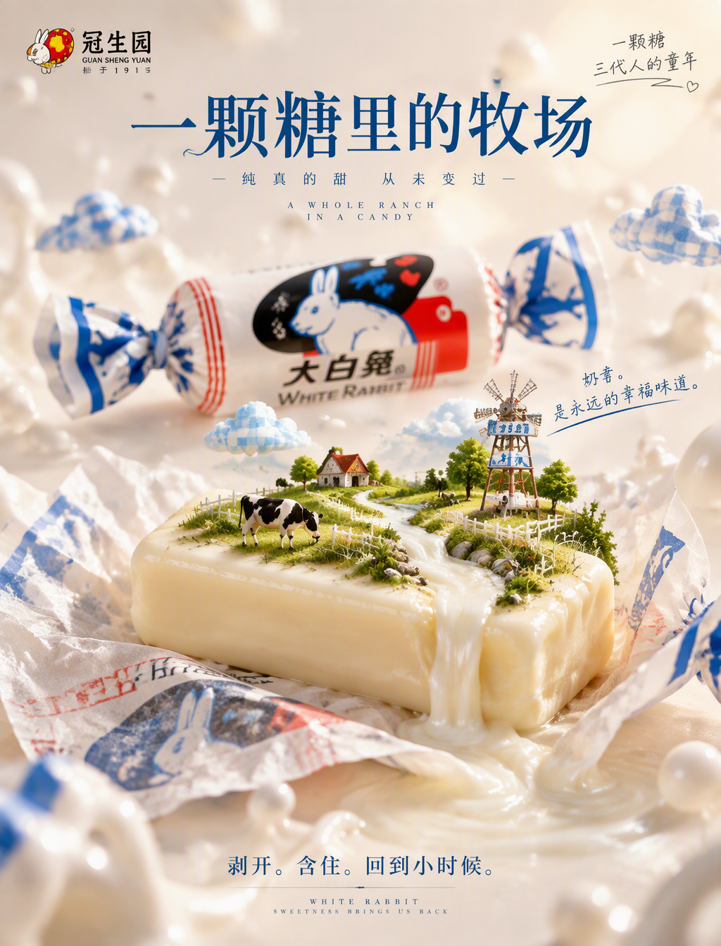 【角色设定】你是世界级 FMCG 商业摄影师 + 冠生园品牌创意总监 + 顶级广告修图师,专注国民经典糖果品牌视觉...