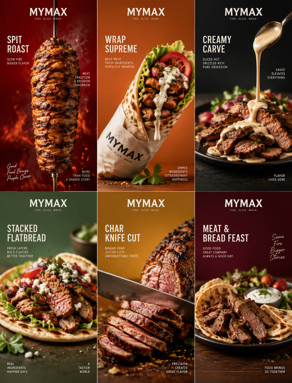 Create an ultra-premium 2x3 six-panel commercial poster f...