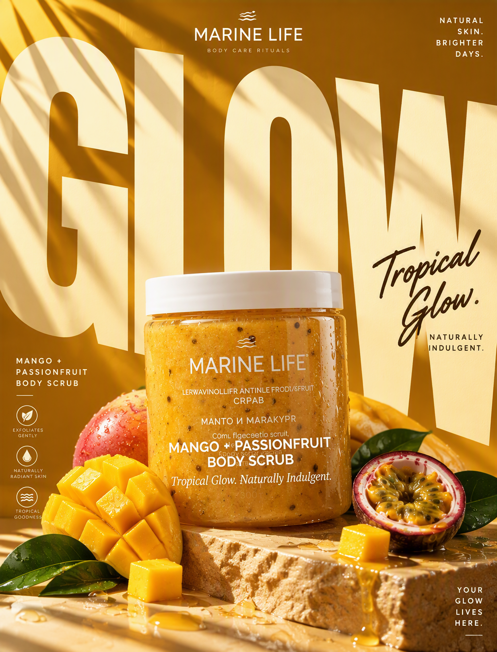 Create a bold editorial campaign poster where oversized t...
