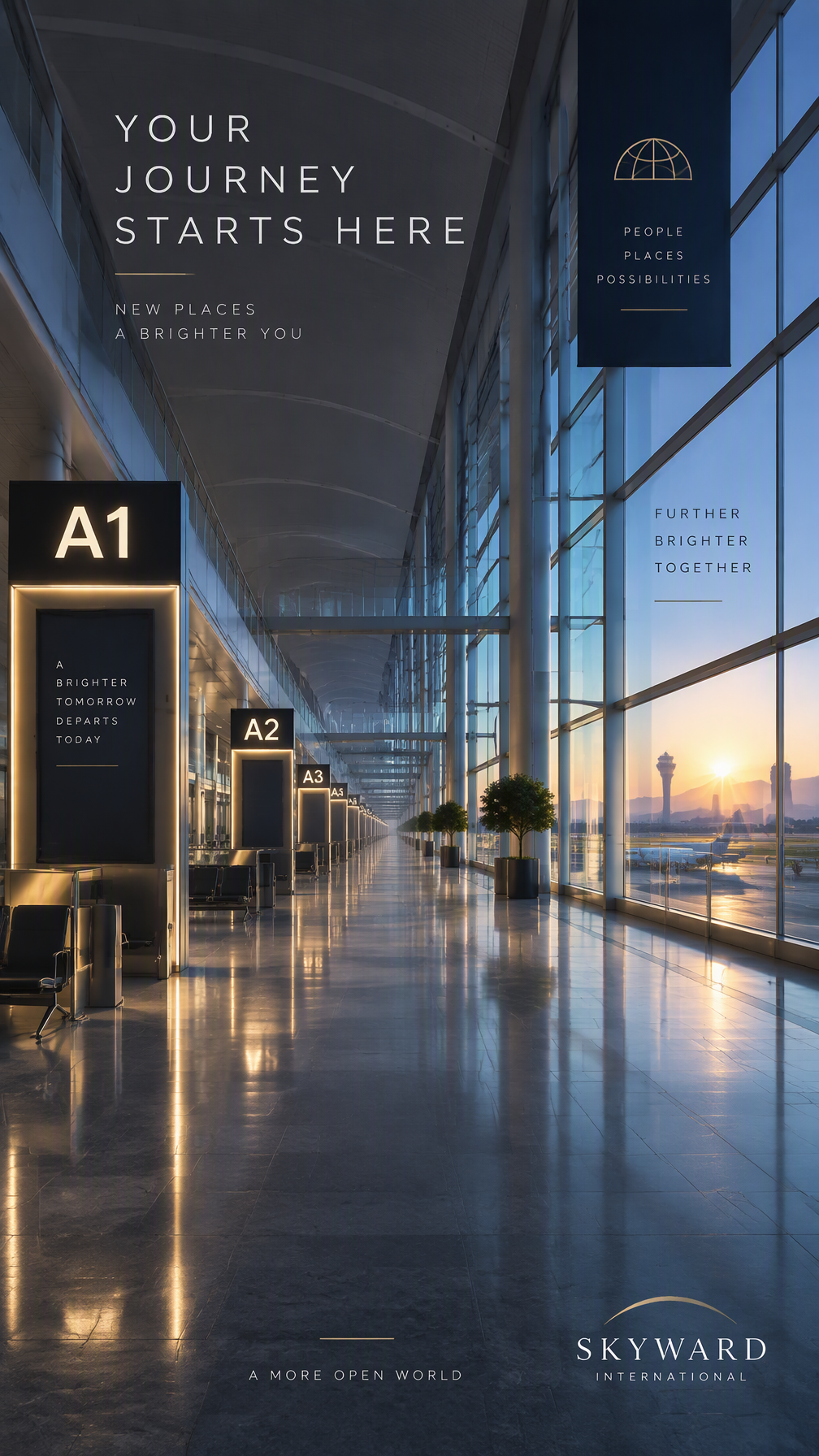 Premium 4:5 advertising poster for a premium internationa...