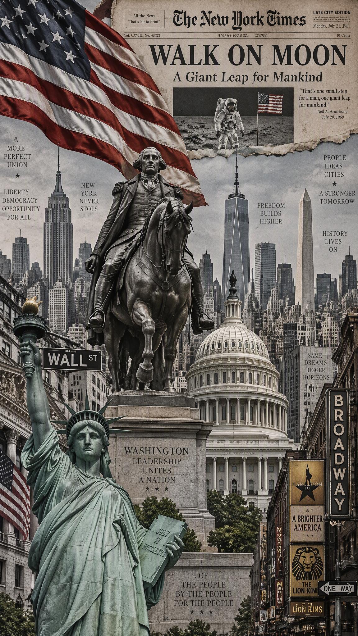 Subject and CompositionA dense editorial photomontage fea...