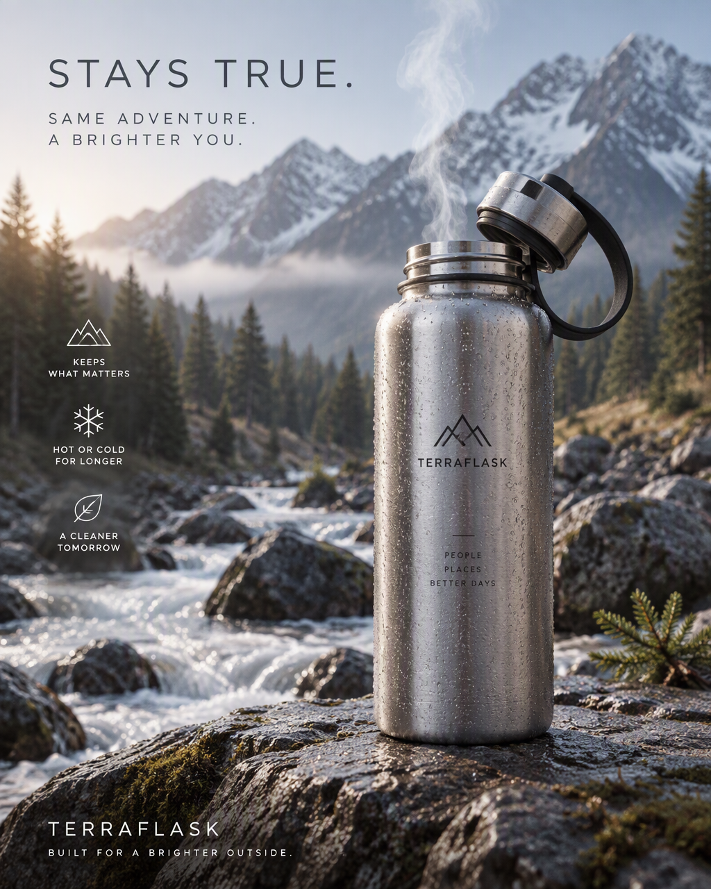 Premium 4:5 advertising poster for a premium insulated wa...