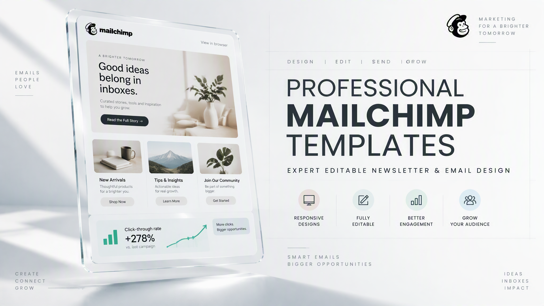 An ultra-sleek, minimalist email marketing presentation b...