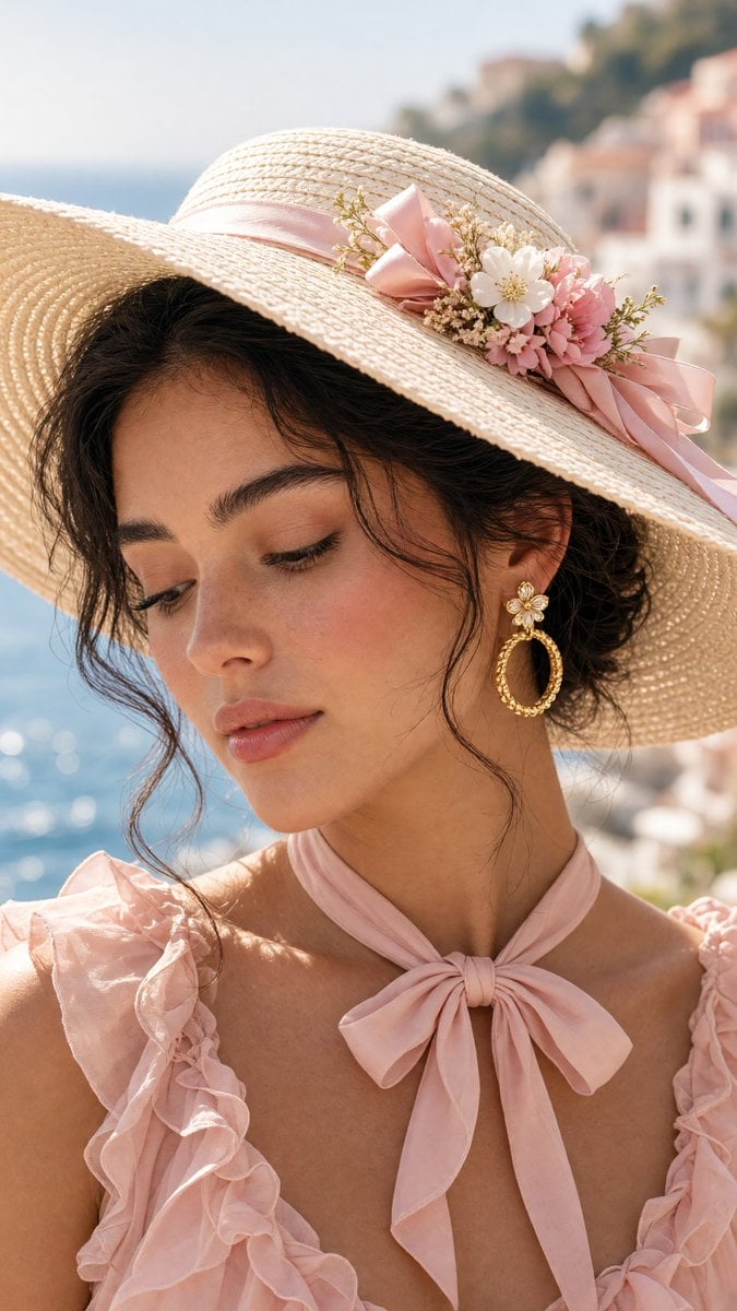 A close-up portrait of a glamorous young woman outdoors n... - alternate