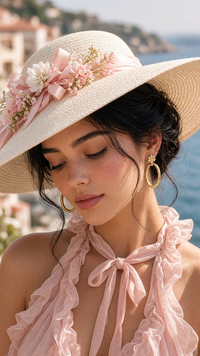 A close-up portrait of a glamorous young woman outdoors n... - alternate