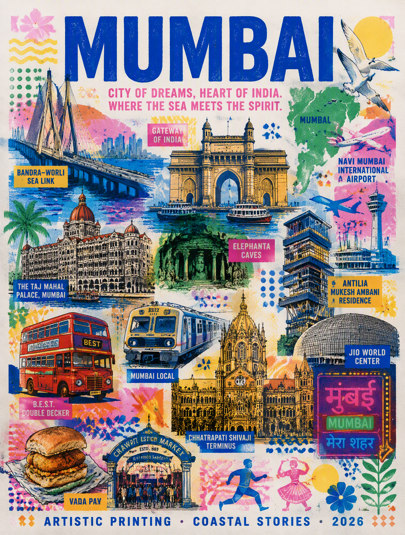 Create image the Bandra-Worli Sea link bridge, Gateway of...