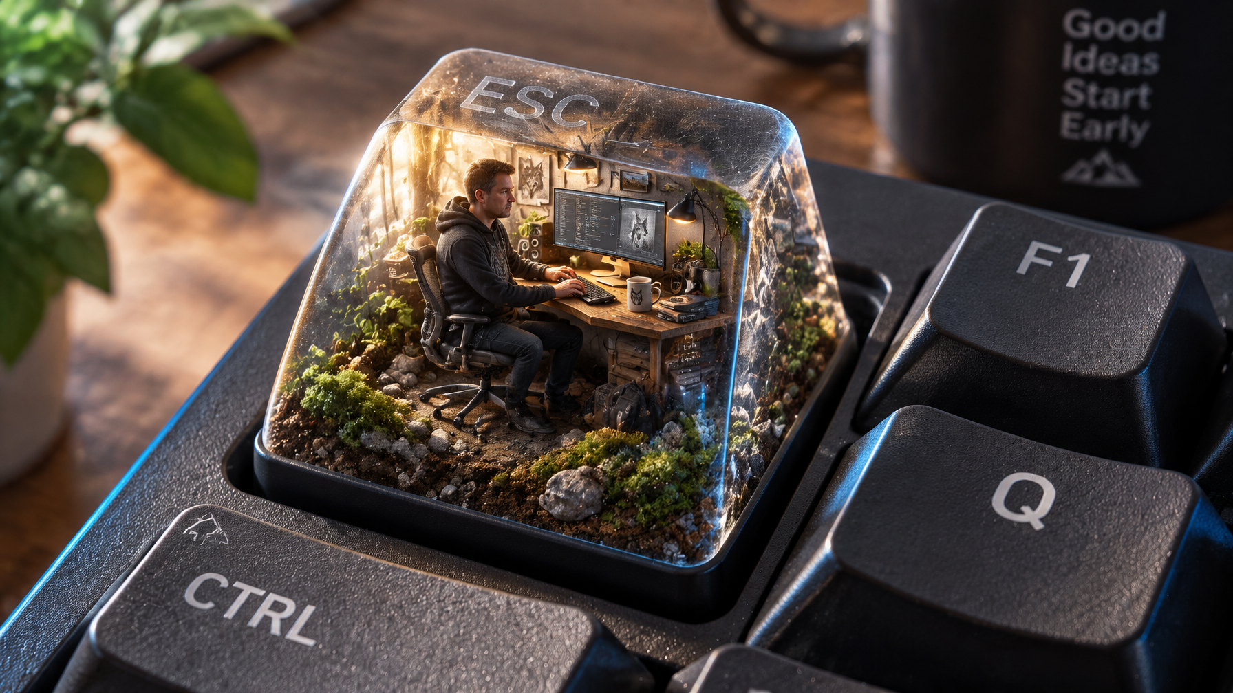 A hyper-realistic isometric 3D render showing a miniature...