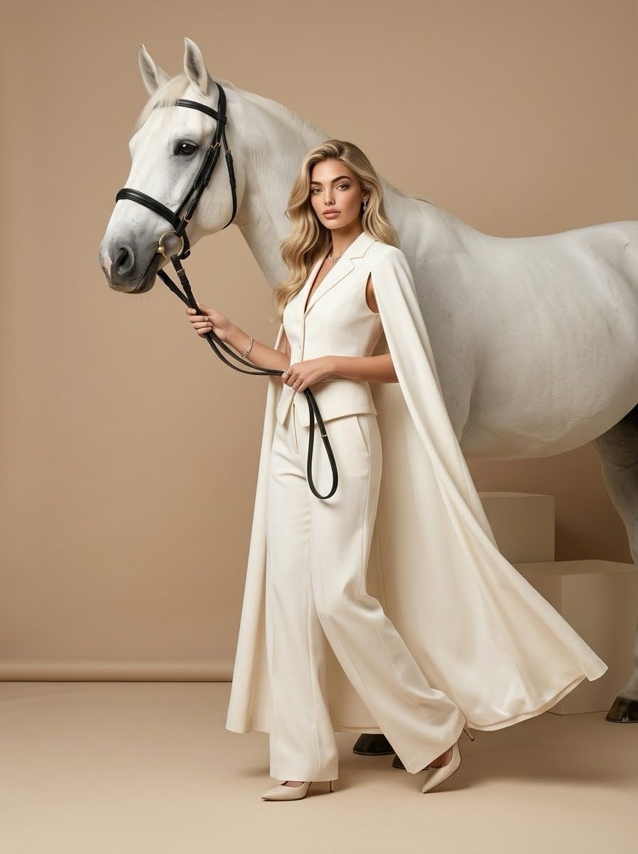 Ultra-realistic luxury fashion editorial in a minimalist ... - alternate