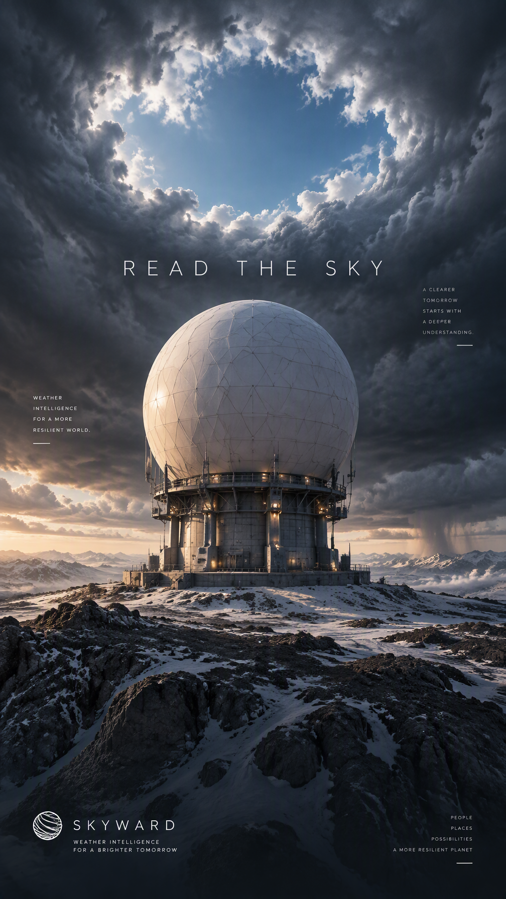 Premium 4:5 conceptual advertising poster for a global we...