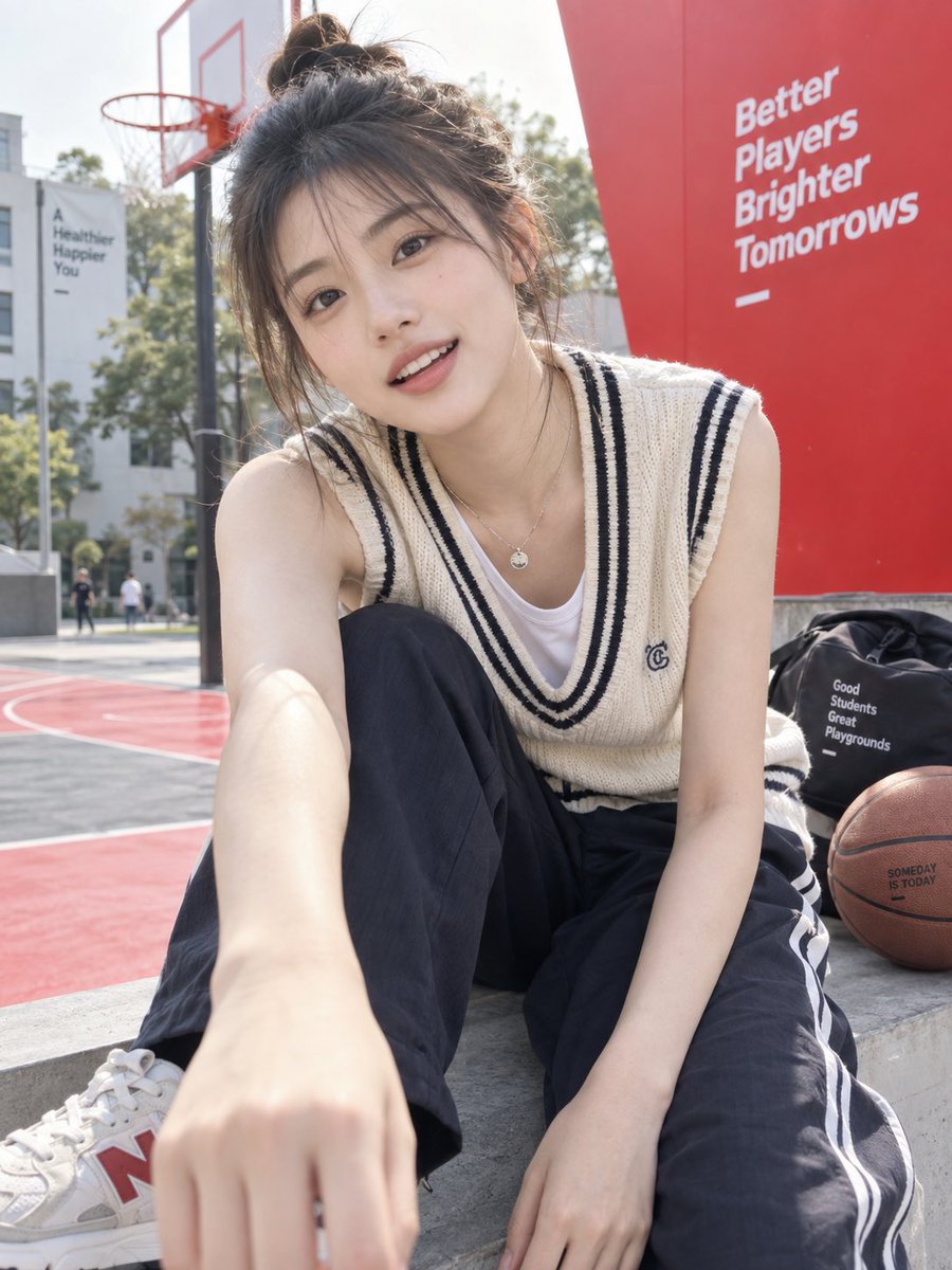 东亚青春生活方式人像 × 日系写真书美学 × 校园 Lookbook 摄影 × 高键自然光 × 浅景深数码肖像。