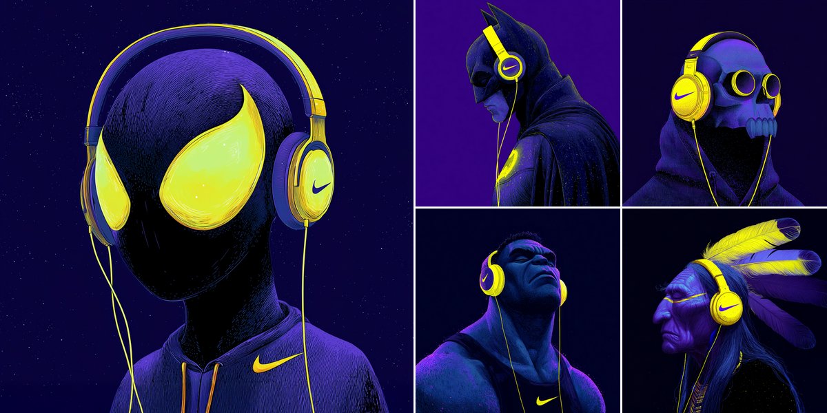The Hulk wearing Nike headphones