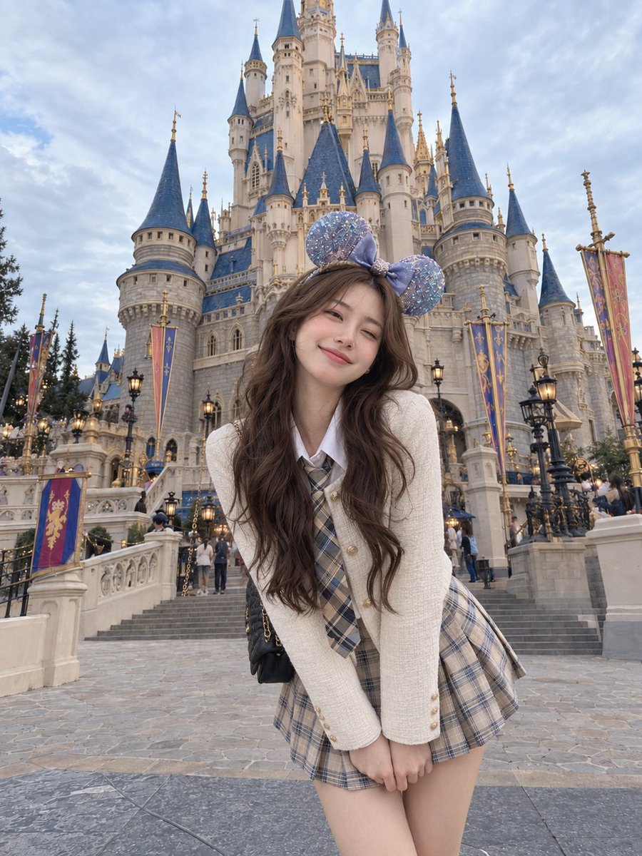 A realistic candid travel photo of a young East Asian wom...