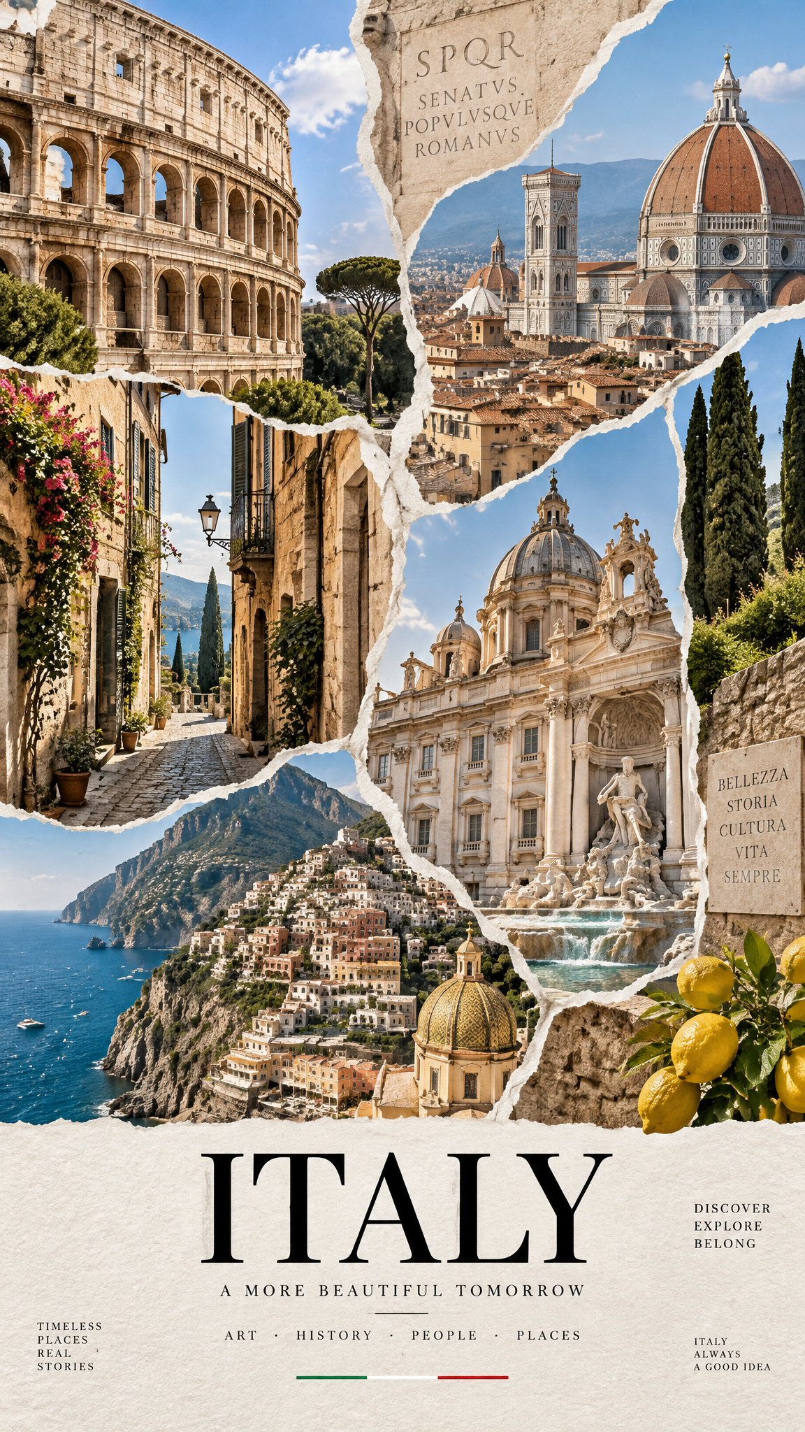 Subject and CompositionA vertical travel poster featuring...