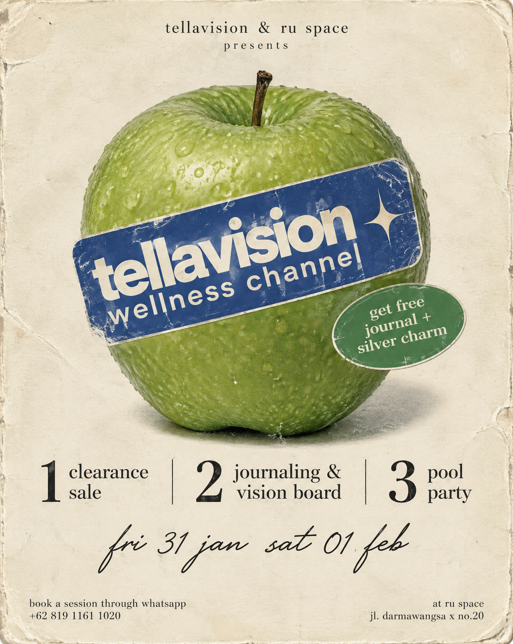 a vintage style event poster featuring a large green gran...