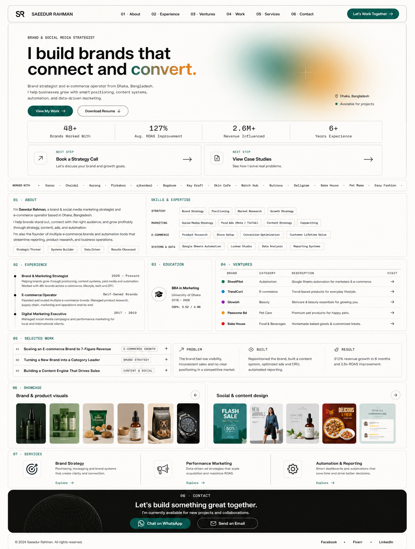 Design a modern, high-conversion portfolio-cum-resume web...