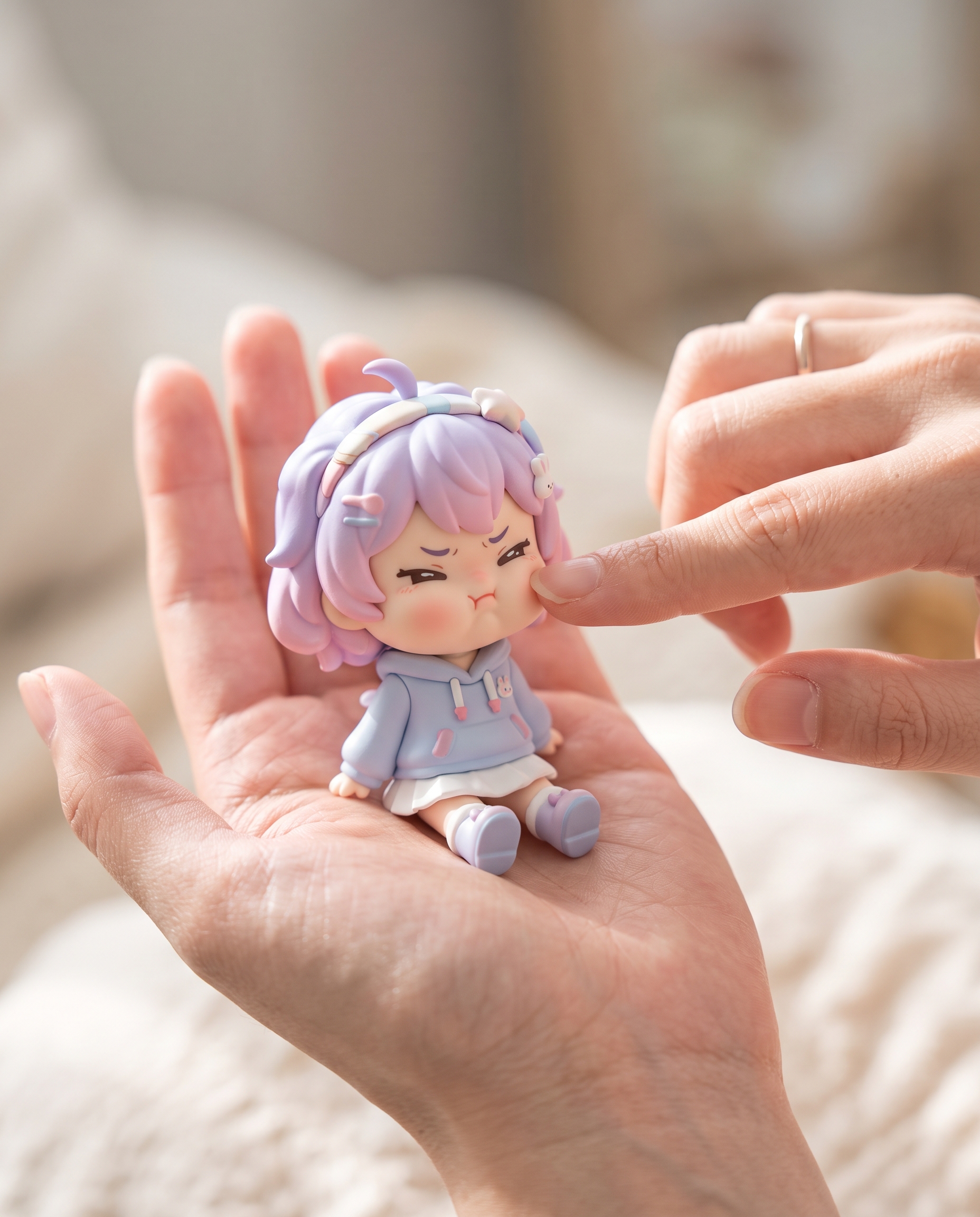 A mini chibi version of the character in the uploaded ima...