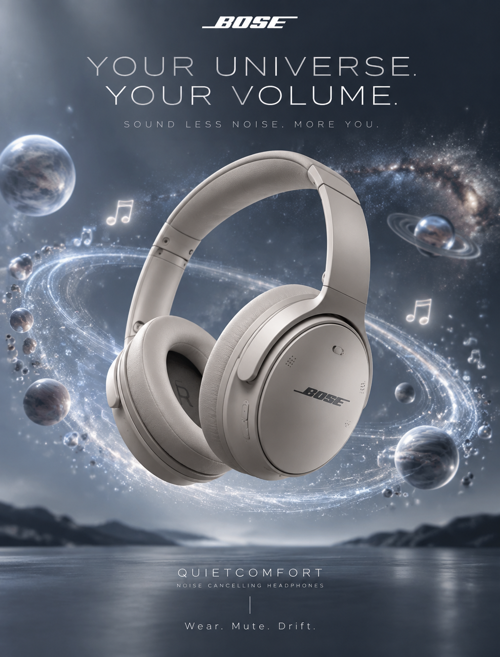 【角色设定】你是世界级 3C 商业摄影师 + Bose 品牌创意总监 + 顶级广告修图师，专注高端音频品牌视觉营销...