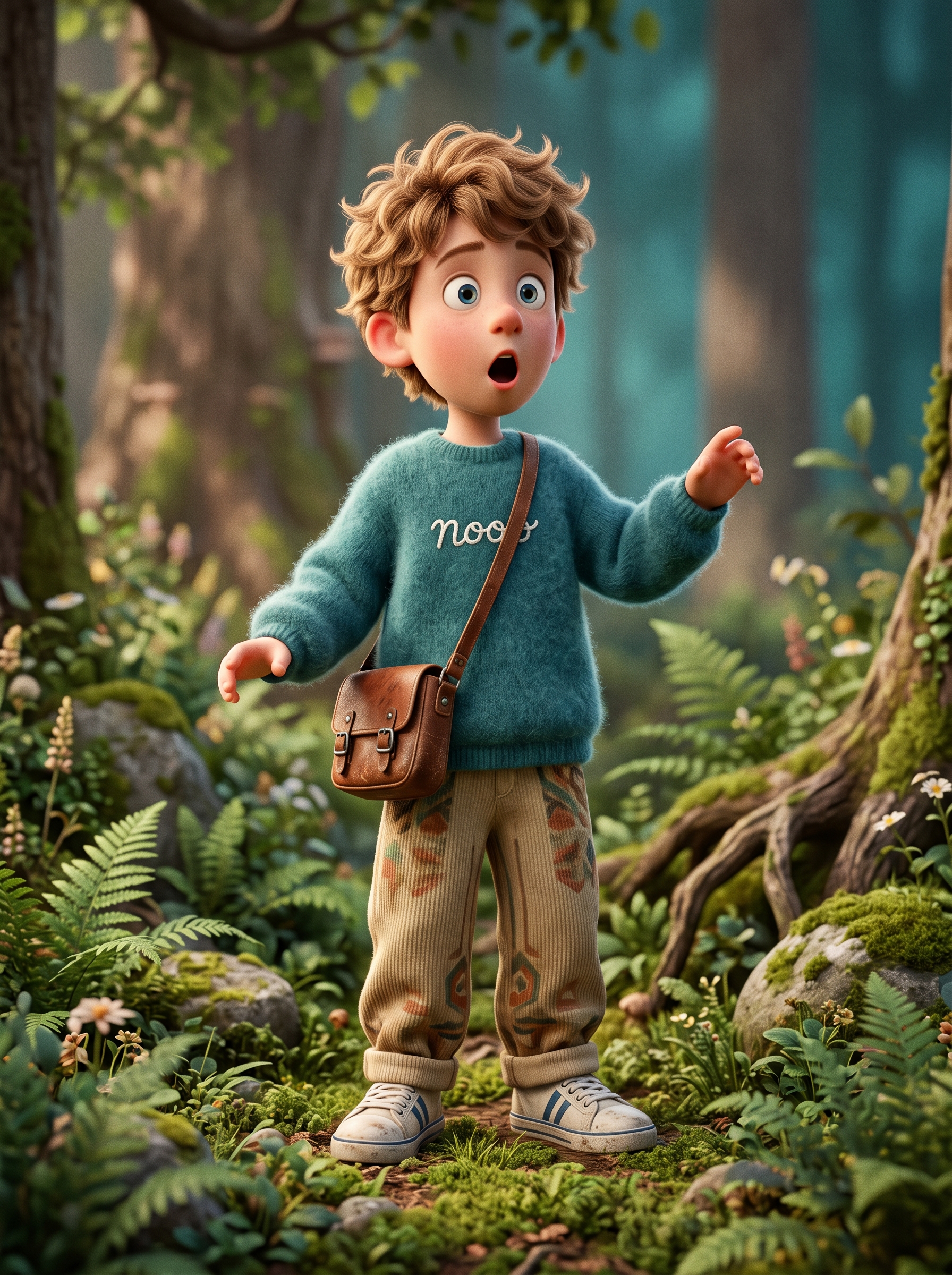 3D Pixar-style animated monkey character, cute young boy ...