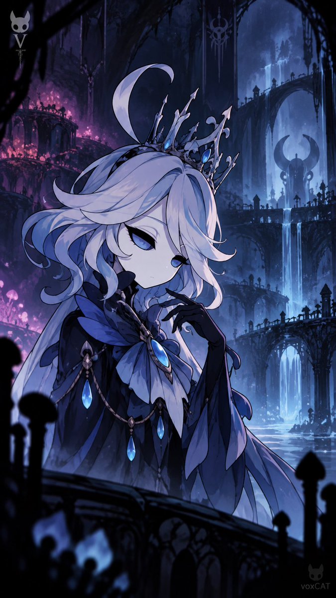Hollow Knight 游戏画风，将[角色名]重设计为 2D 动作游戏角色海报。9:16竖版，半身构图，角色作...