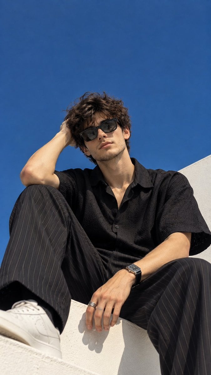Create an ultra-realistic cinematic fashion editorial pho... - alternate